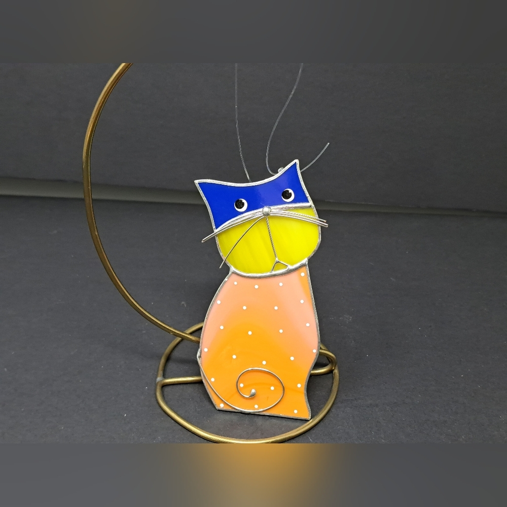 Small Stained Glass Cat Ornament/Suncatcher